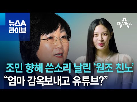 “엄마 감옥보내고 유튜브?”…조민 향해 쓴소리 날린 ‘원조 친노’ | 뉴스A 라이브