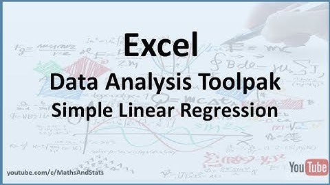 Excel Data Analysis Toolpak: How to perform a Simple Linear Regression