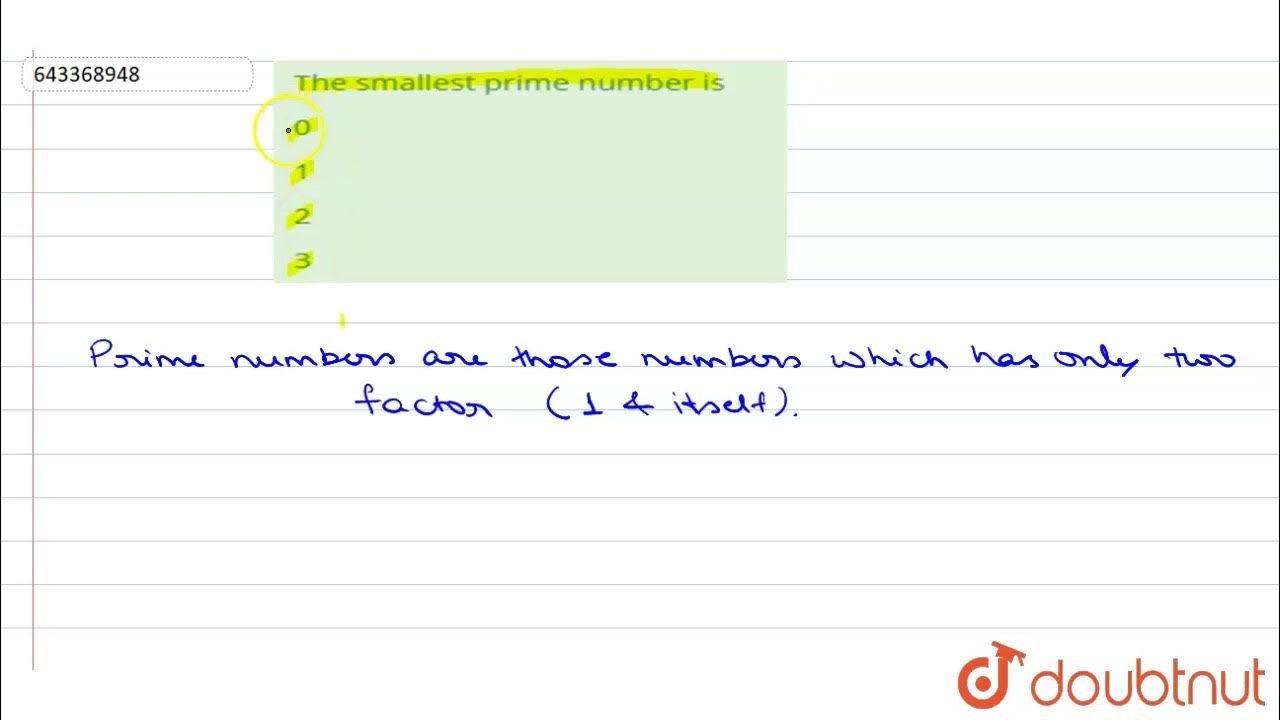 The smallest prime number is 6 factors and multiples maths icse