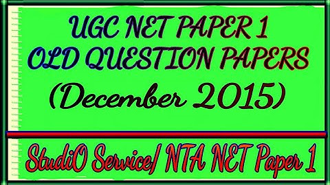 UGC NET DECEMBER 2015
