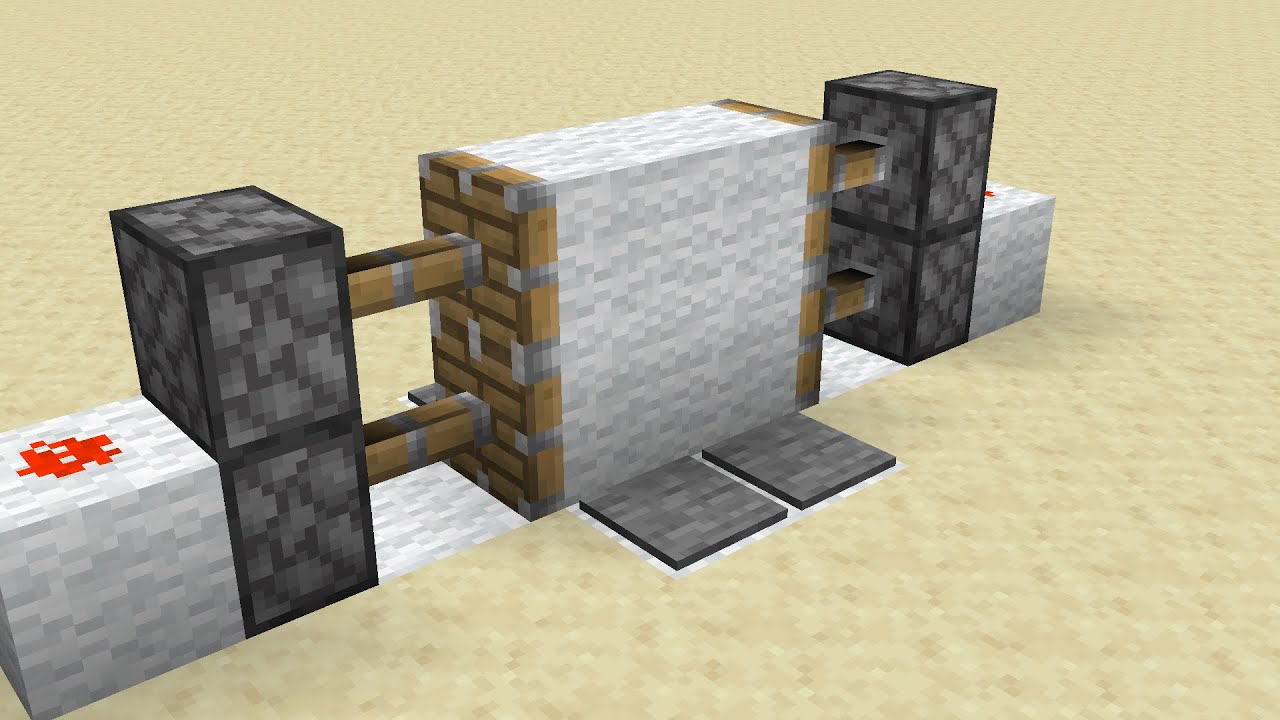 how to make a SIMPLE 2x2 piston door in Minecraft - YouTube