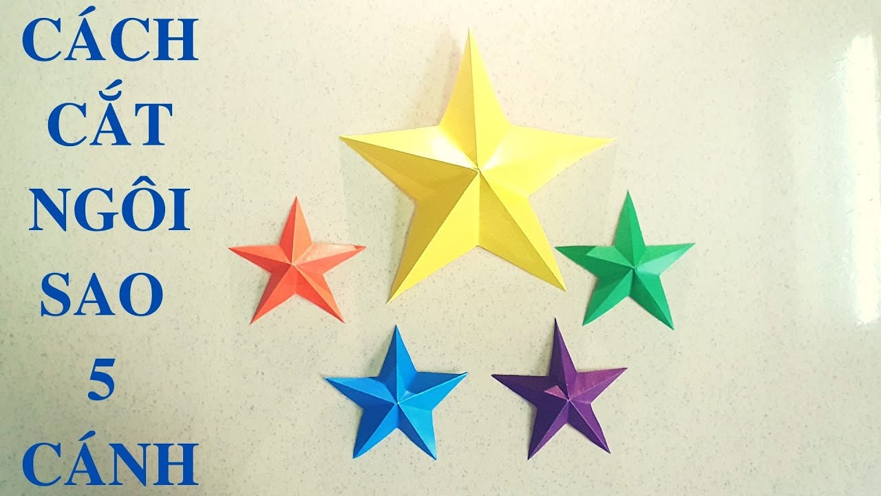 Cách cắt ngôi sao 5 cánh - YouTube