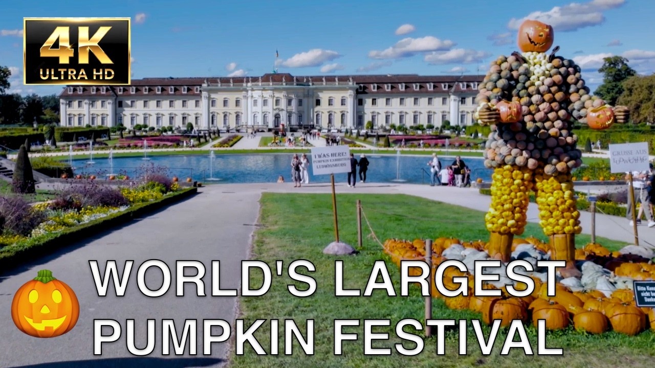 World's Largest Pumpkin Festival 🎃 | Ludwigsburg Palace Garden Walk 🏰, Germany 4K ASMR
