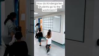 Zuri’s first day in Kindergarten. They’re going to the washroom😊