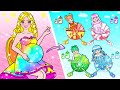 DIY Paper Doll | Barbie Mom Gave Birth to FOUR ELEMENTS BABIES Fire, Water, Air, Earth | Doll Beauty