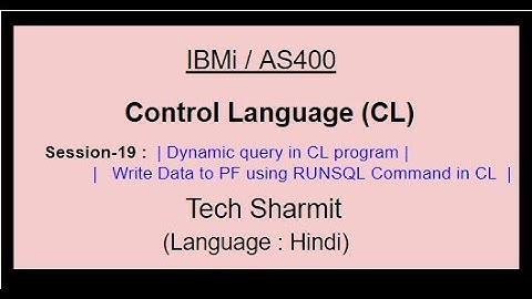 write pf using RUNSQL in CL program (Dynamic) | write file records using CL program | Dynamic SQL