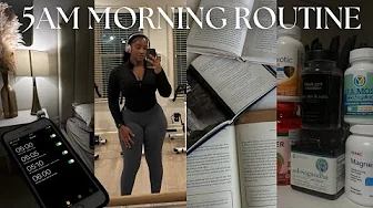 5AM MORNING ROUTINE | workout routine, devotional, vitamins, skincare, 5-9 before my engineering job