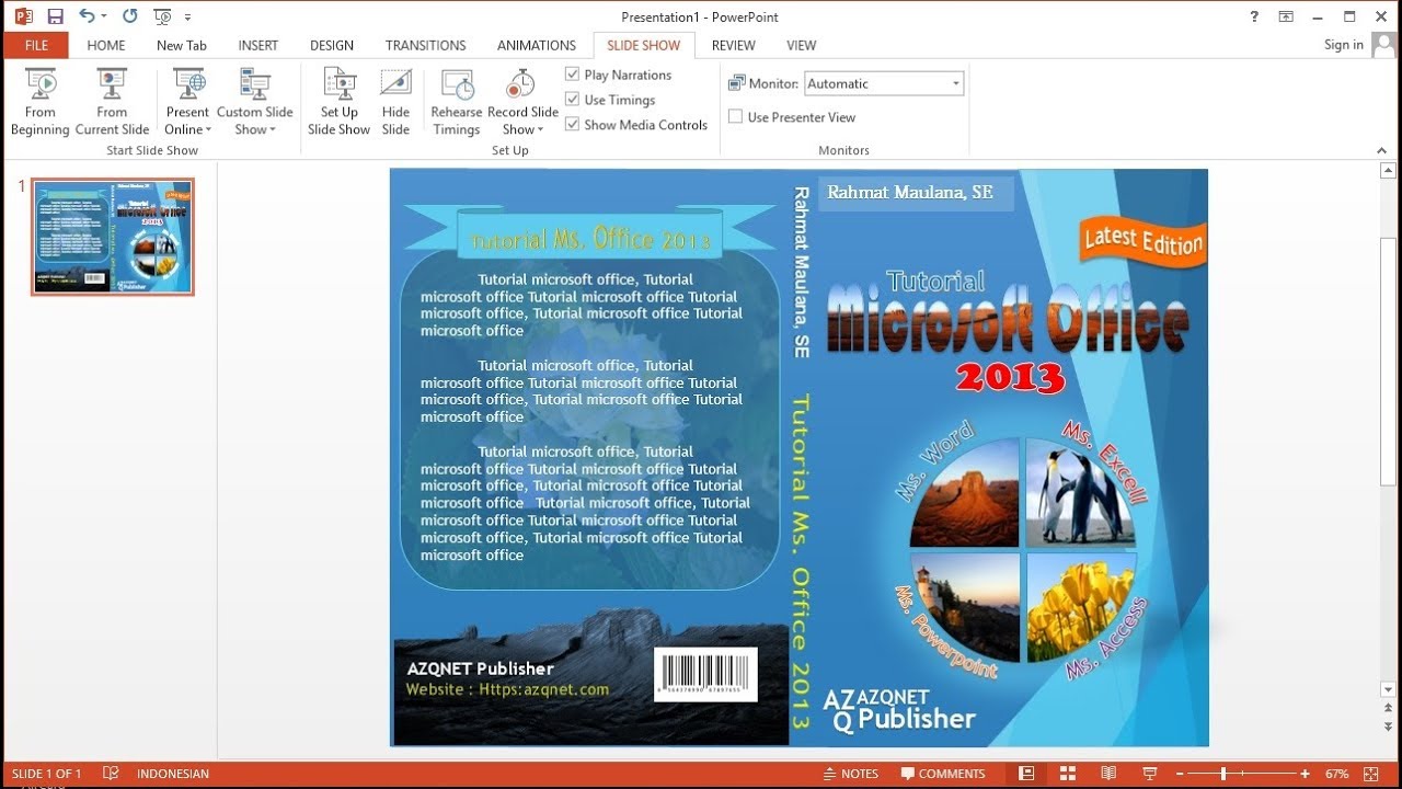 Tutorial PowerPoint 2013 Cara  Membuat  Cover  Buku  Anda 