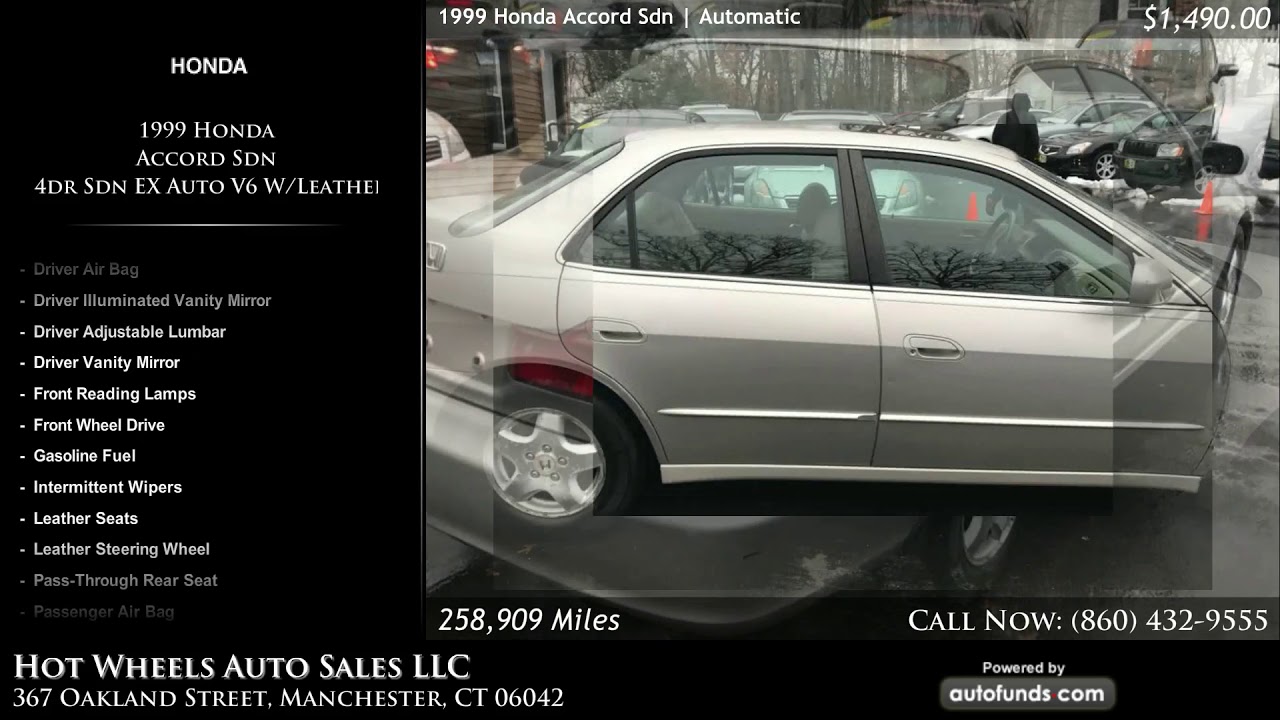 Used 1999 Honda Accord Sdn Hot Wheels Auto Sales LLC, Manchester, CT