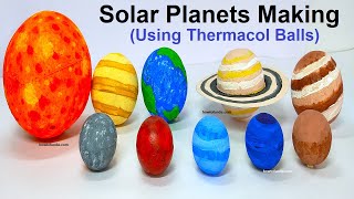 how to make solar system planets using thermocol balls  science project | howtofunda @craftpiller