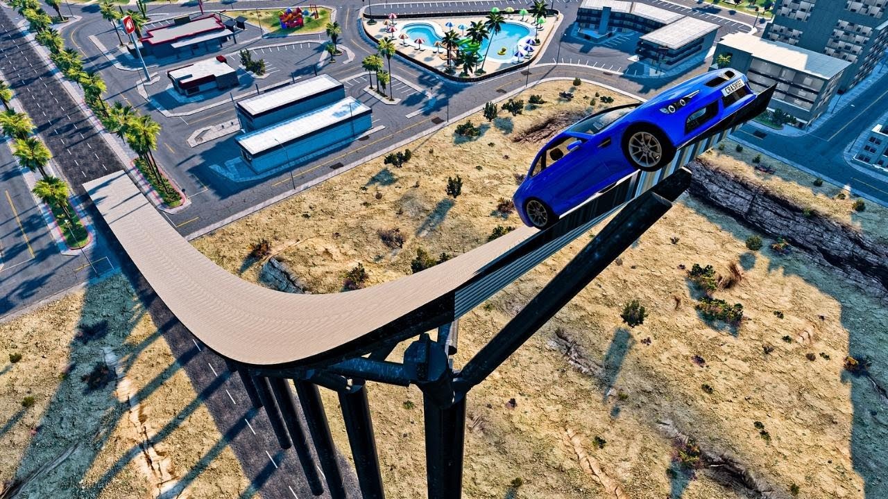 Cars VS Mega Ramp #4 - BeamNG.Drive - YouTube