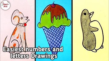 easy numbers and letters Drawings #draw #art #simpledrawing #us #simplestrokes #digitaldrawing #easy