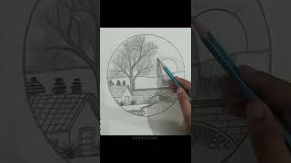 Creative Scenery landscape drawing 👌  #landscape #scenery #drawing #shortsfeed #shorts