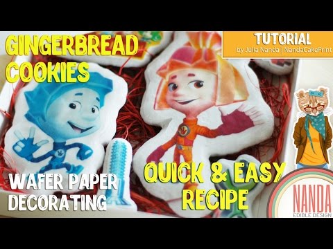 Quick and Easy Recipe Cookie Dough for Simple Gingerbread Cookies and Decorate with edible images