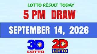 Lotto Result Today 5pm Draw September 14, 2026 PCSO