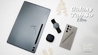 Samsung Galaxy Tab S9 Ultra-Aesthetic Unboxing♟️Graphite | 1TB,Customize, Smart Bookcover, Editing🎞