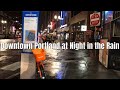 Downtown Portland, Oregon Night Walk in the Rain |Virtual Walking Tour|City Rain Sounds for Sleeping