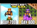 I Spent 800 Days in ONE BLOCK Minecraft... Here's What Happened