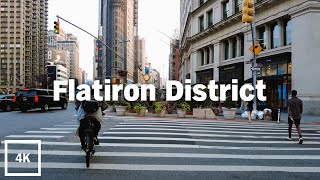 ⁴ᴷ⁶⁰Walking New York City: Flatiron District Evening Walk (Binaural Sound)