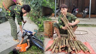 Full video: 35 days of a poor guy building a new life  Building a bamboo house  Gardening