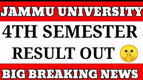 4th semester jammu University result out