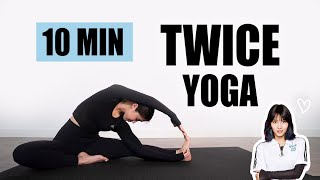 TWICE INSPIRED YOGA WORKOUT | 10 Min Full Body Stretch   Ab Workout | Kpop Idol Fitness | Mish Choi