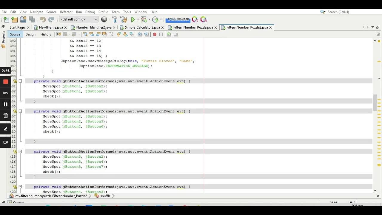Apache NetBeans IDE 12 6 Code for Fifteen Number Puzzle in Java - YouTube