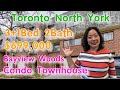 Toronto North York, 3+1 Bed 2 Bath, Condo Townhouse in Bayview Woods Community, Calling For $699,000