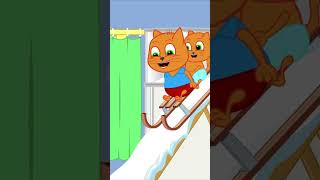 Toboggan Sur Glace Fait Maison 🧊🧊🧊 Cats Family en Français #animés #vidéosanimés #cartoon #shorts