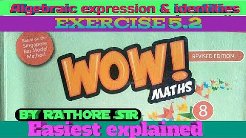 Exercise 5.2 class 8 wow maths solutions