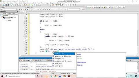 create and display of node in doubly linked list