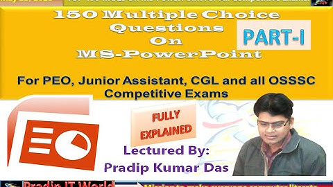 MS Powerpoint MCQ | OSSSC PEO & JA | COMPUTER QUESTIONS|OSSSC PEO & JA Exam MCQ MS Powerpoint|PART-1