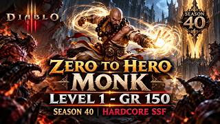 Zero to Hero Monk (Level 1 - GR 150) Season 40  Hardcore SSF screenshot 1