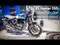 Royal Enfield Hunter 350 Urban & Suburban accessory packs - protection parts, luggage options etc.