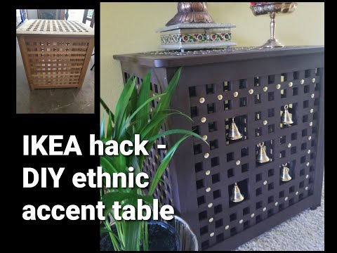 IKEA hack DIY ethnic accent table using spray paint
