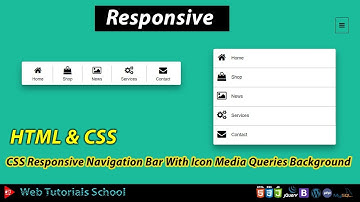 CSS Responsive Navigation Bar With Icon Media Queries Background Using HTML & CSS Part 1