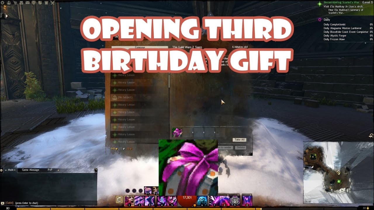 Guild Wars 2 Opening Third Birthday Gift - YouTube