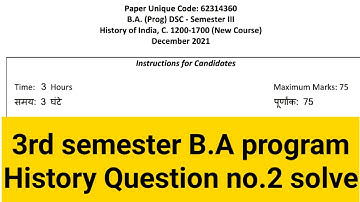 sol du B.A programme History Question No.2 Solve 3rd semester