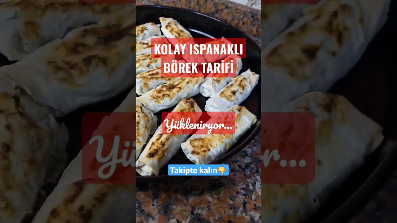 KOLAY ISPANAKLI BÖREK TARİFİ???? #yemek #youtubeshorts #like #börek