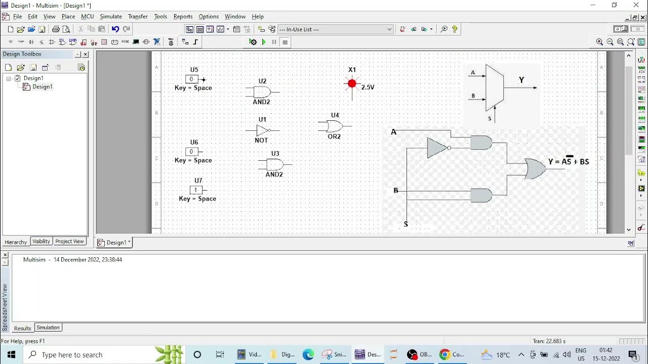 9. Designing and Verifying 2x1 Multiplexer Digital Circuit Operation