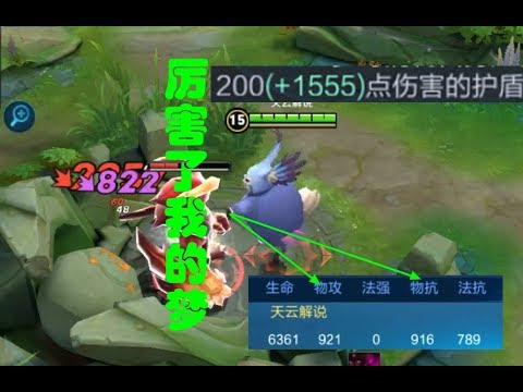 王者荣耀：梦奇3秒1个1755护盾，双抗650物攻900，暴击最终修复！