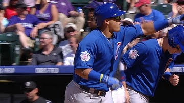 CHC@COL: Baez records four RBIs, including two homers