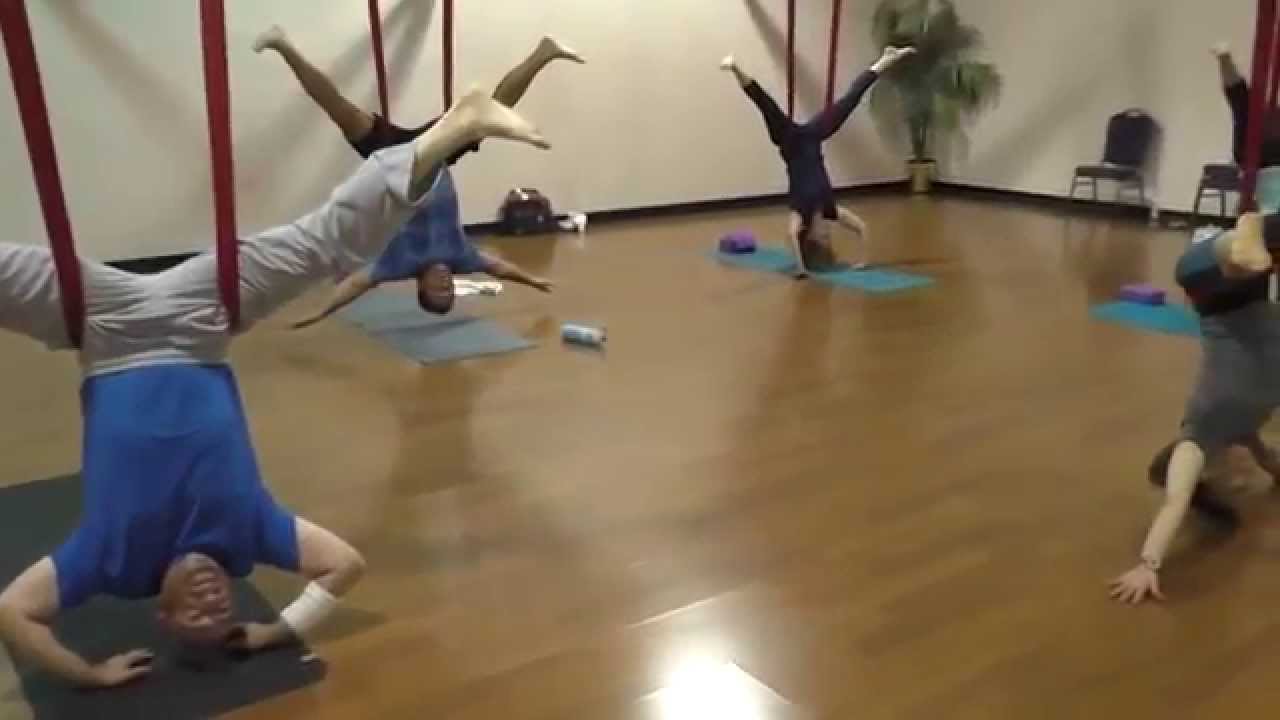 AERIAL YOGA at the Triangle Yoga Shala in Chapel Hill, NC - YouTube