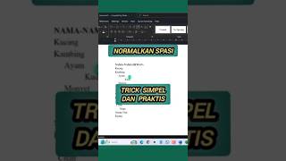 Trick Simple &amp; Praktis Normalkan Spasi. #BelajarExcel&amp;word #MsOffice #TipsAndTricks #KerjaCerdas