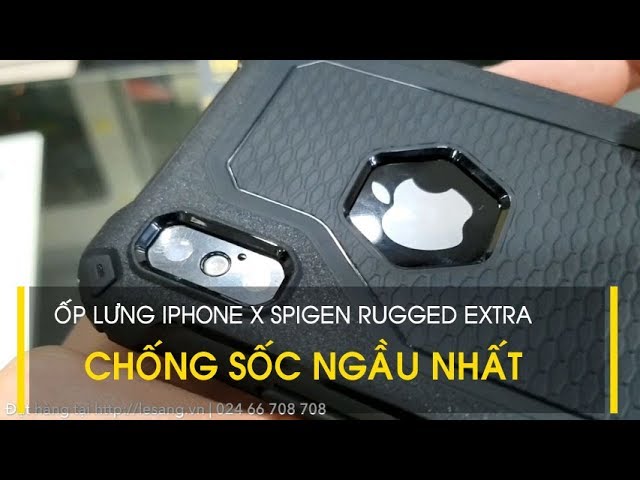 LÊ SANG | Ốp lưng iPhone X Spigen Rugged Armor Extra nhựa dẻo chống sốc khủng nhất, ngầu nhất