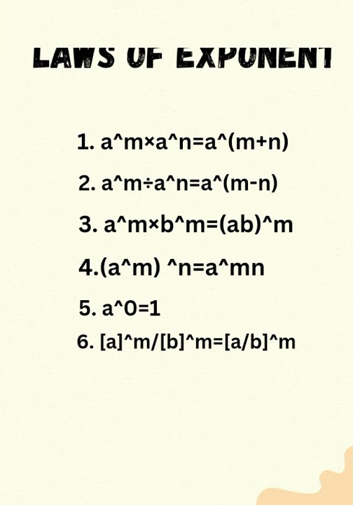 Laws of Exponents and algebraic identities - YouTube