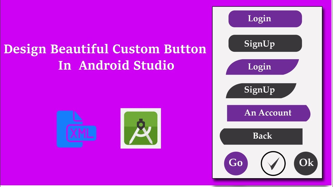 Design Custom Buttons in Android Studio || Android UI/UX || Tech ...