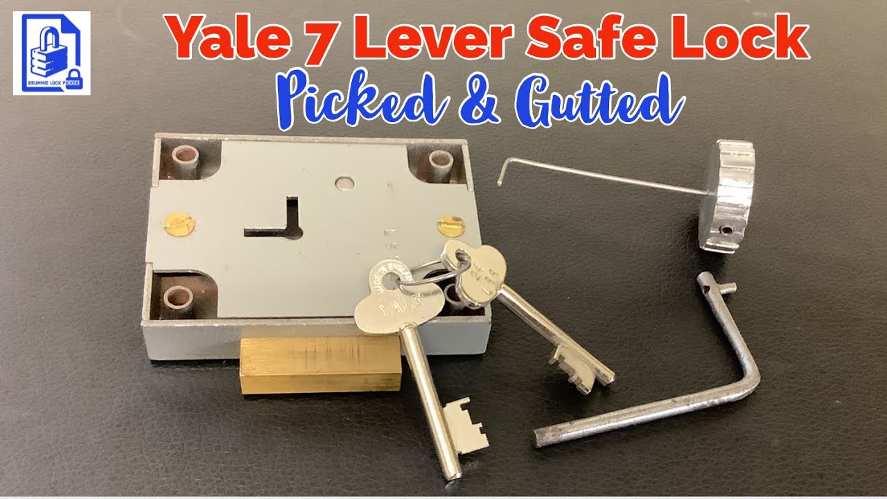 805. Yale 7 lever safe lock / gun lock picked open and gutted