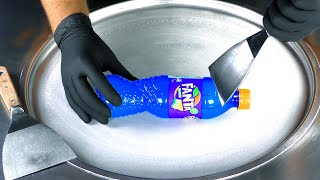 ASMR - blue Fanta Ice Cream Rolls | oddly satisfying fried Fanta Ice Cream with tapping Sounds