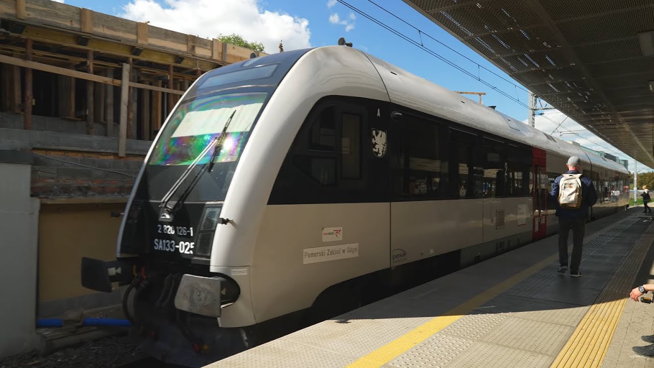 Poland, Gdańsk, train ride from Wrzeszcz to Gdańsk Lech Walesa Airport